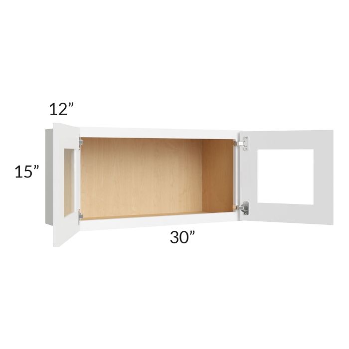 Brilliant White Shaker 30x15 Decorative Wall Cabinet