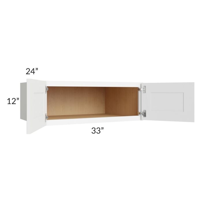 Brilliant White Shaker 33x12x24 Wall Cabinet