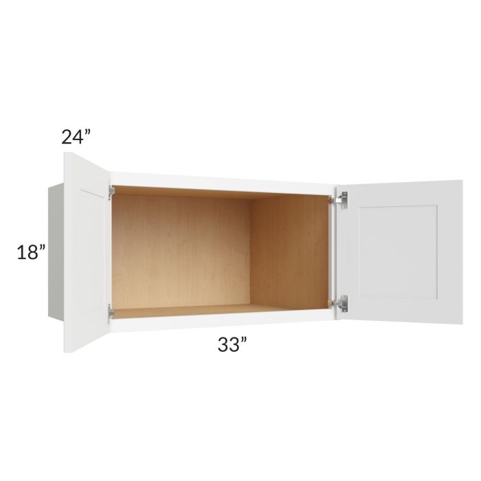 Brilliant White Shaker 33x18x24 Wall Cabinet
