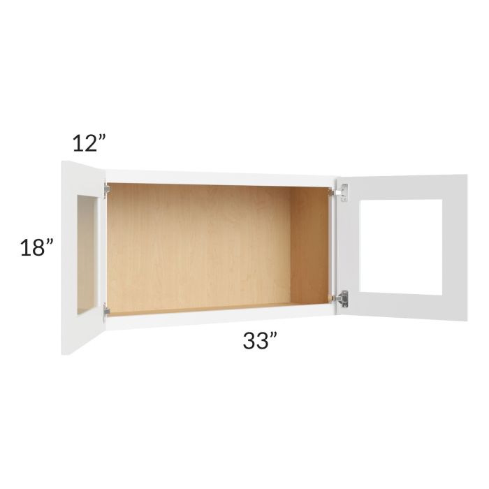 Brilliant White Shaker 33x18 Decorative Wall Cabinet