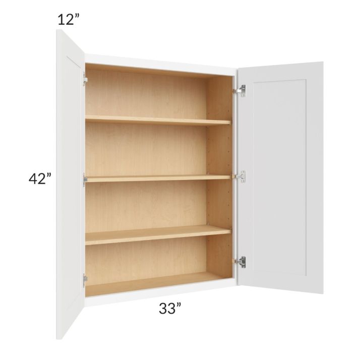Brilliant White Shaker 33x42 Wall Cabinet