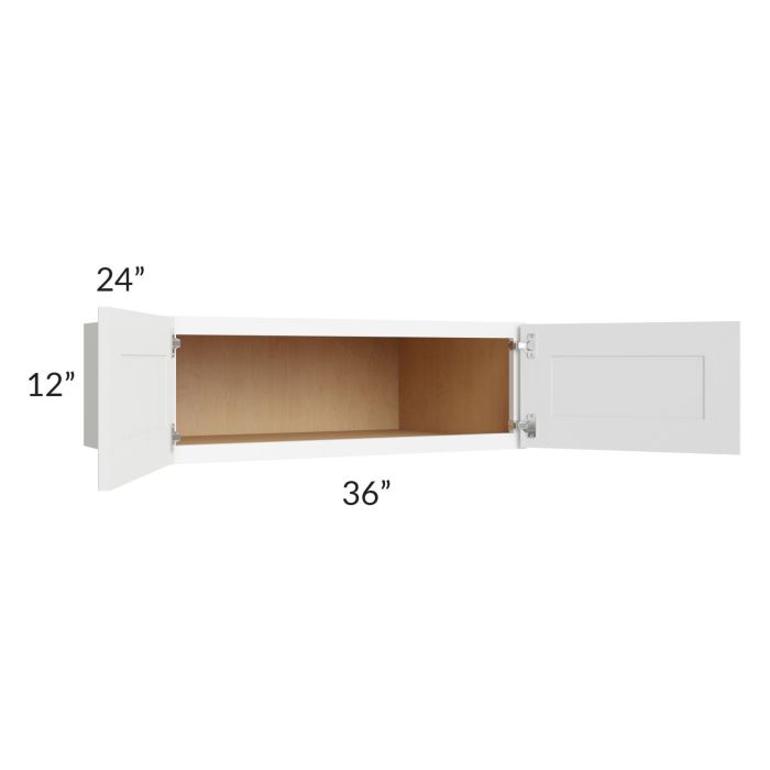 Brilliant White Shaker 36x12x24 Wall Cabinet