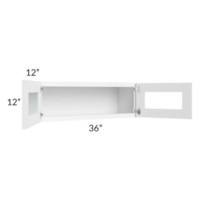 Brilliant White Shaker 36x12 Decorative Wall Cabinet