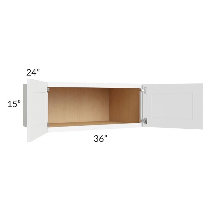 Brilliant White Shaker 36x15x24 Wall Cabinet