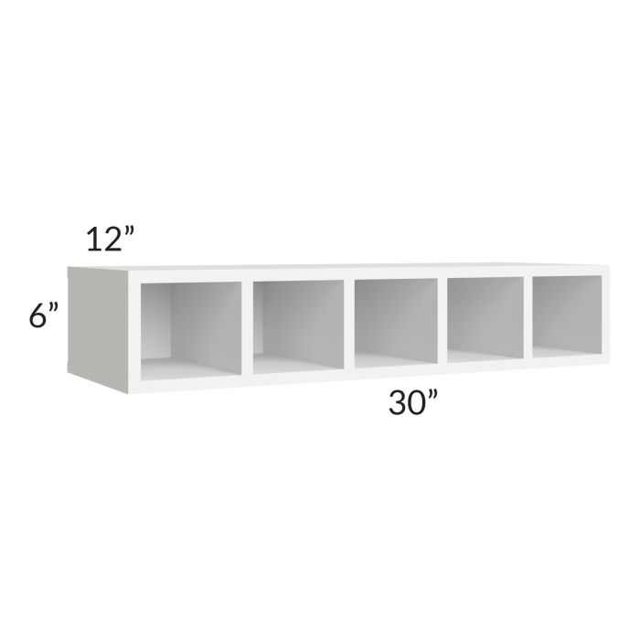 Brilliant White Shaker 30x6 Wine Cubby Wall Cabinet