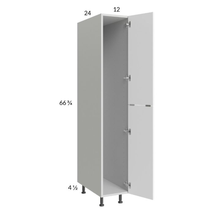 Euro Gloss White 12x71-1/4 Open Utility Cabinet with 1 Door