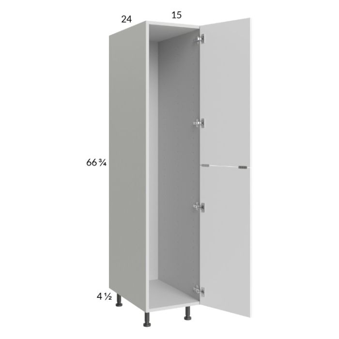 Euro Gloss White 15x71-1/4 Open Utility Cabinet with 1 Door