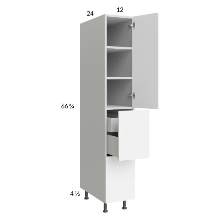 Euro Gloss White 12x71-1/4 Utility Cabinet with 1 Door