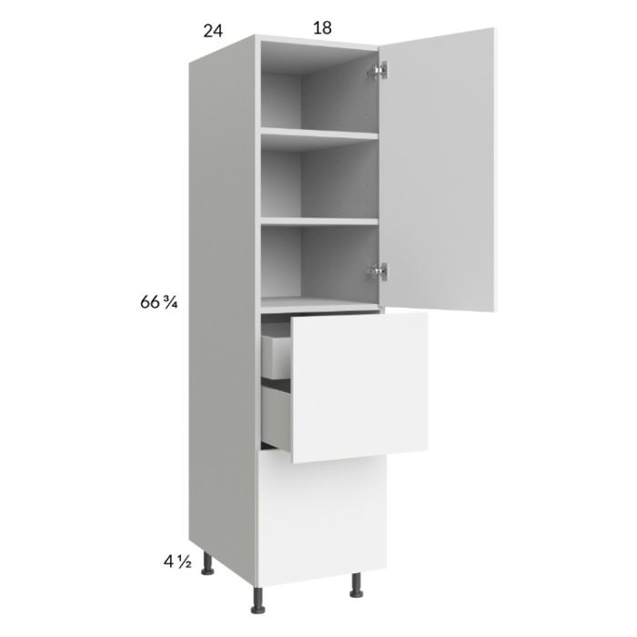 Euro Gloss White 18x71-1/4 Utility Cabinet with 1 Door