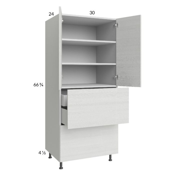 Euro White Grain 30x71-1/4 Utility Cabinet with 2 Doors