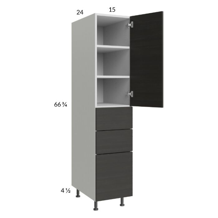 Euro Cafe 15x71-1/4 Utility Cabinet with 1 Door and 3 Drawers