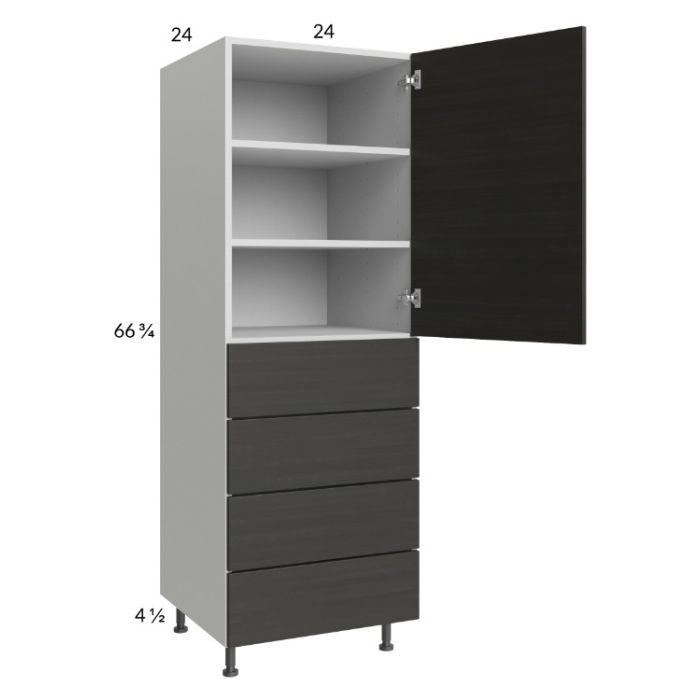 Euro Cafe 24x71-1/4 Utility Cabinet with 1 Door and 4 Drawers