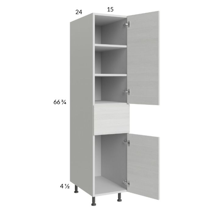 Euro White Grain 15x71-1/4 Utility Cabinet with 2 Doors and 1 Drawer