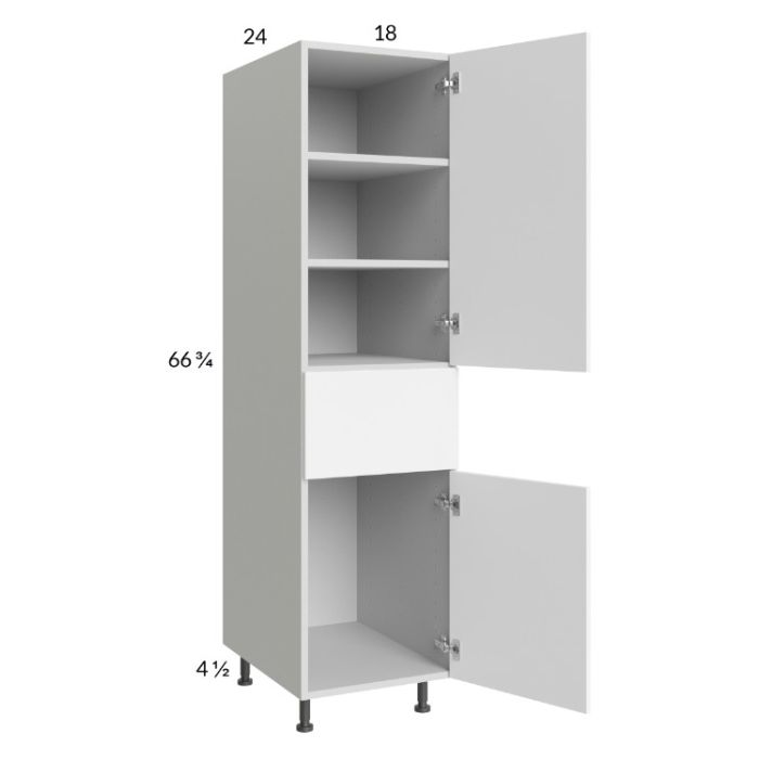 Euro Gloss White 18x71-1/4 Utility Cabinet with 2 Doors and 1 Drawer