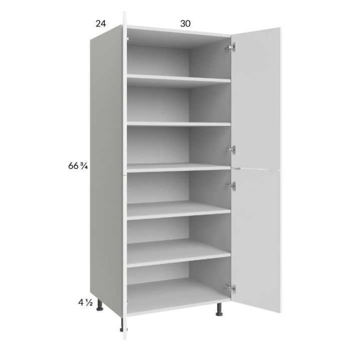 Euro Gloss White 30x71-1/4 Utility Cabinet with 2 Doors