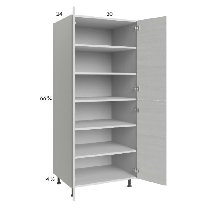 Euro White Grain 30x71-1/4 Utility Cabinet with 2 Doors