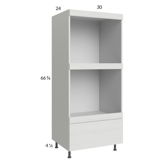 Euro White Grain 30x71-1/4 Double Oven Cabinet with 1 Drawer