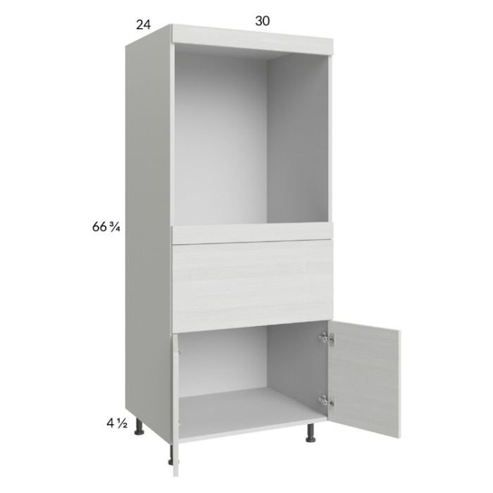 Euro White Grain 30x71-1/4 Single Oven Cabinet with 1 Drawer and 2 Doors