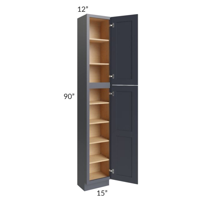 Midtown Indigo Shaker 15x12x90 Pantry Cabinet