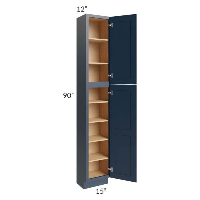 Midtown Blue Shaker 15x12x90 Pantry Cabinet