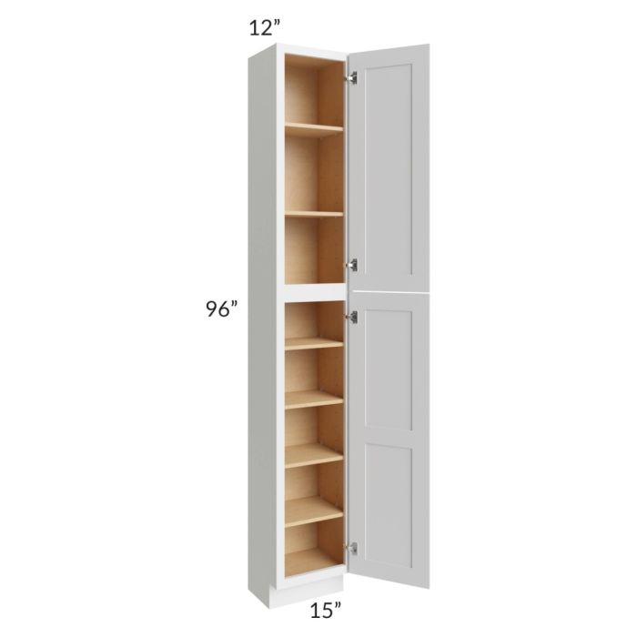 Midtown White Shaker 15x12x96 Pantry Cabinet 