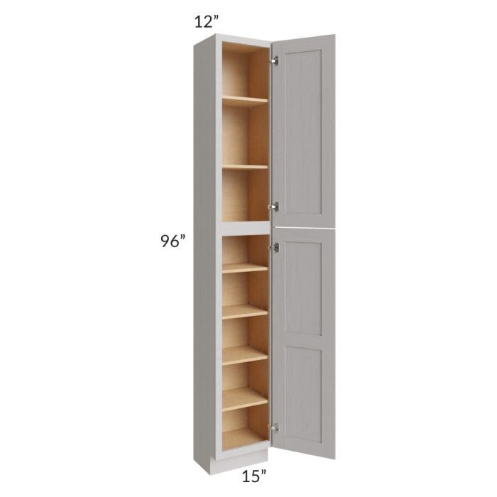 Midtown Light Grey Shaker 15x12x96 Pantry Cabinet 