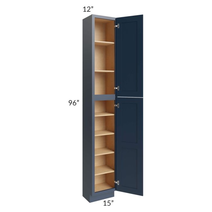Midtown Blue Shaker 15x12x96 Pantry Cabinet 