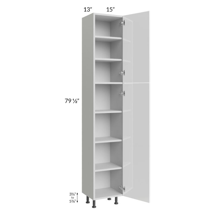Milan White Gloss 15x13x84 Pantry Cabinet (13" depth)