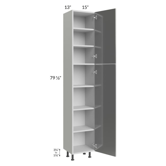 Milan Grey Gloss 15x13x84 Pantry Cabinet (13" depth)