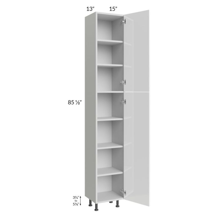 Milan White Gloss 15x13x90 Pantry Cabinet (13" depth)