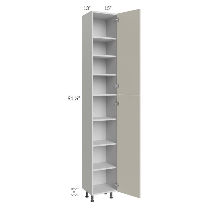 Milan Beige Matte 15x13x96 Pantry Cabinet (13" depth)