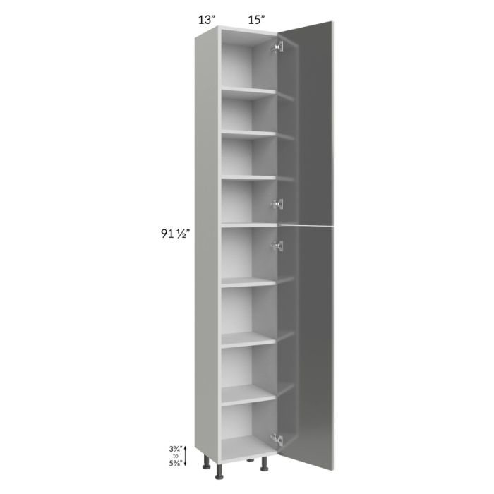 Milan Grey Gloss 15x13x96 Pantry Cabinet (13" depth)