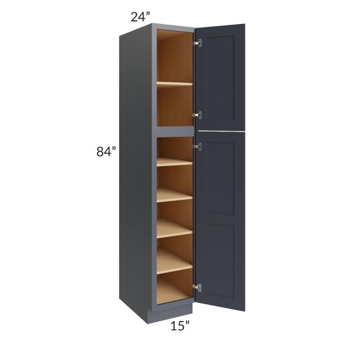 Midtown Indigo Shaker 15x24x84 Pantry Cabinet
