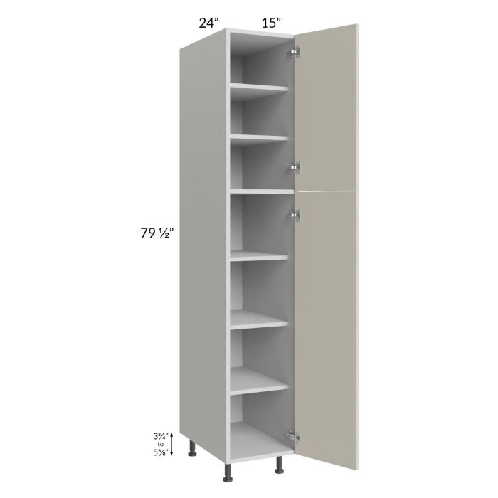 Milan Beige Matte 15x24x84 Pantry Cabinet (24" depth)