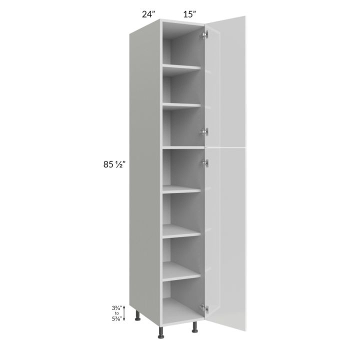 Milan White Gloss 15x24x90 Pantry Cabinet (24" depth)