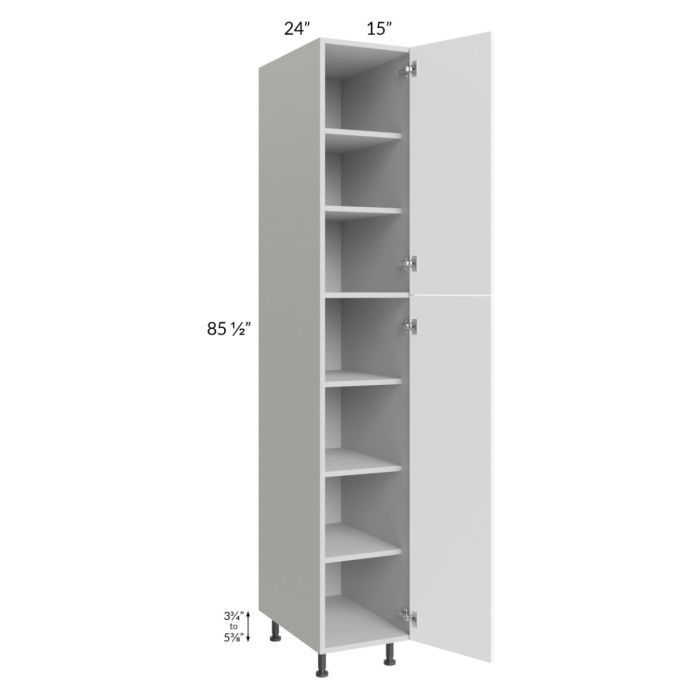 Milan White Matte 15x24x90 Pantry Cabinet (24" depth)