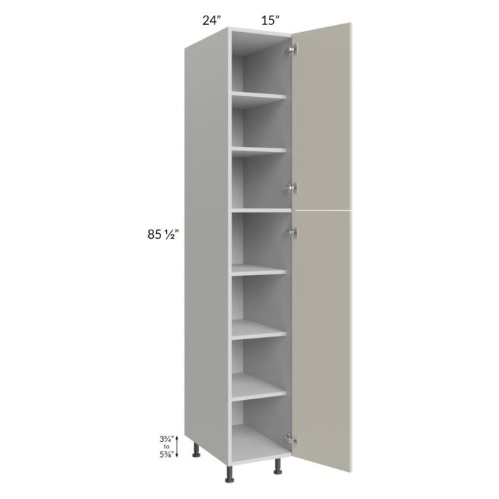 Milan Beige Matte 15x24x90 Pantry Cabinet (24" depth)