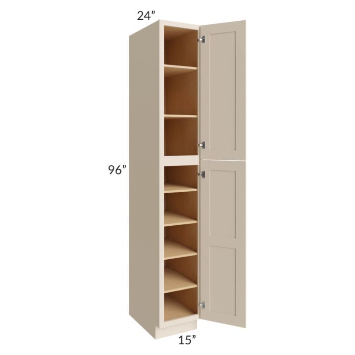 Midtown Cream Shaker 15x24x96 Pantry Cabinet