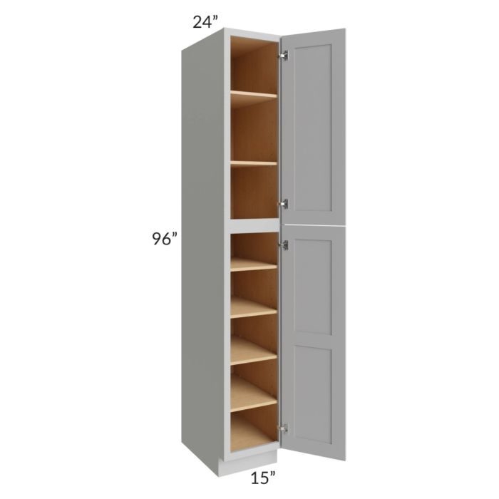 Midtown Painted Grey Shaker 15x24x96 Pantry Cabinet