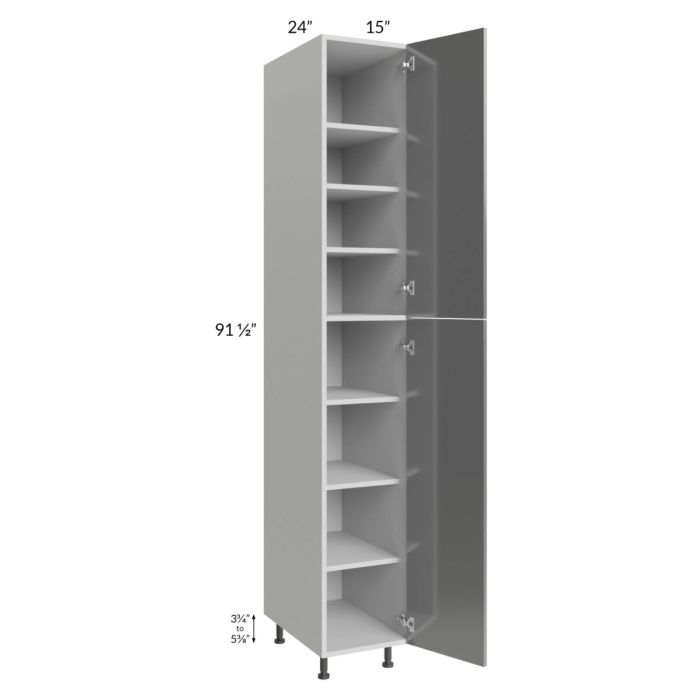 Milan Grey Gloss 15x24x96 Pantry Cabinet (24" depth)