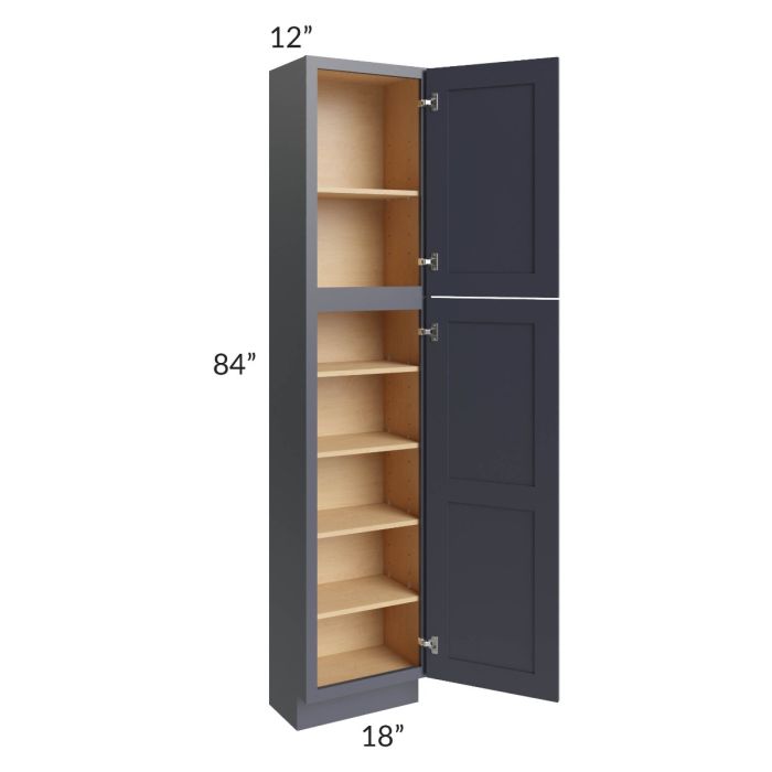 Midtown Indigo Shaker 18x12x84 Pantry Cabinet 