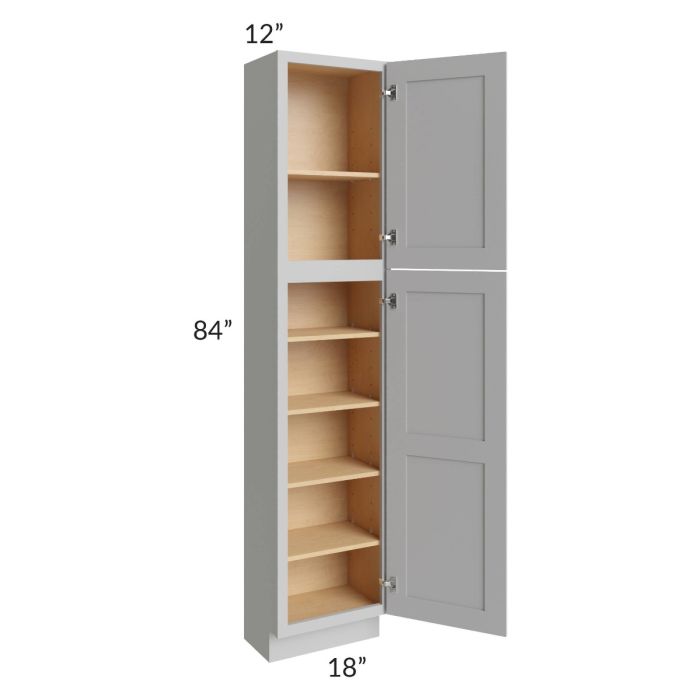 Midtown Painted Grey Shaker 18x12x84 Pantry Cabinet 