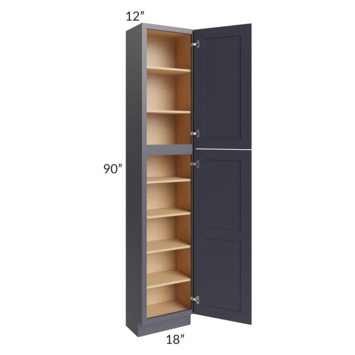 Midtown Indigo Shaker 18x12x90 Pantry Cabinet 