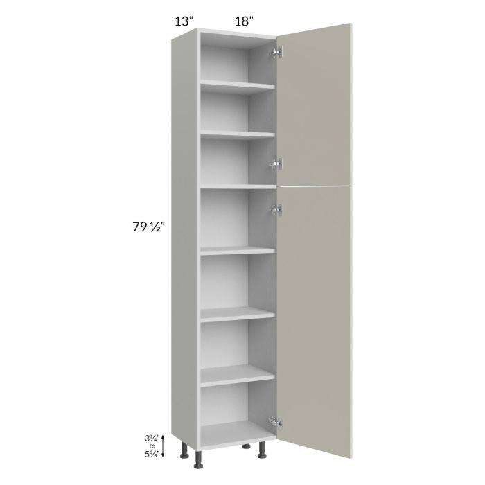 Milan Beige Matte 18x13x84 Pantry Cabinet (13" depth)