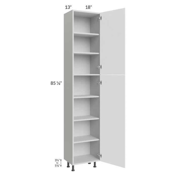 Milan White Matte 18x13x90 Pantry Cabinet (13" depth)