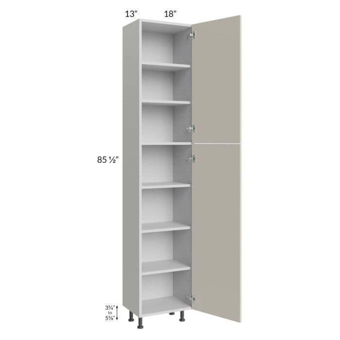 Milan Beige Matte 18x13x90 Pantry Cabinet (13" depth)