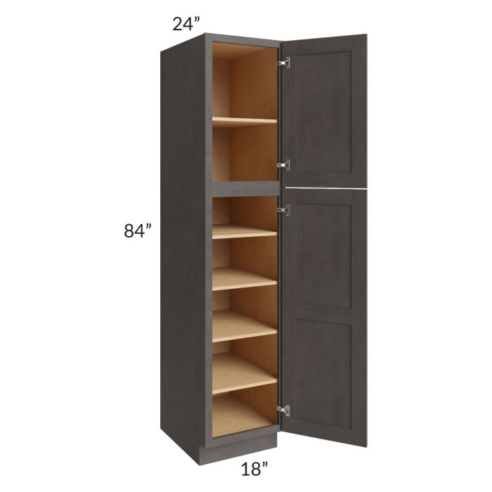 Midtown Dark Grey Shaker 18x24x84 Pantry Cabinet