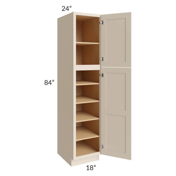 Midtown Cream Shaker 18x24x84 Pantry Cabinet