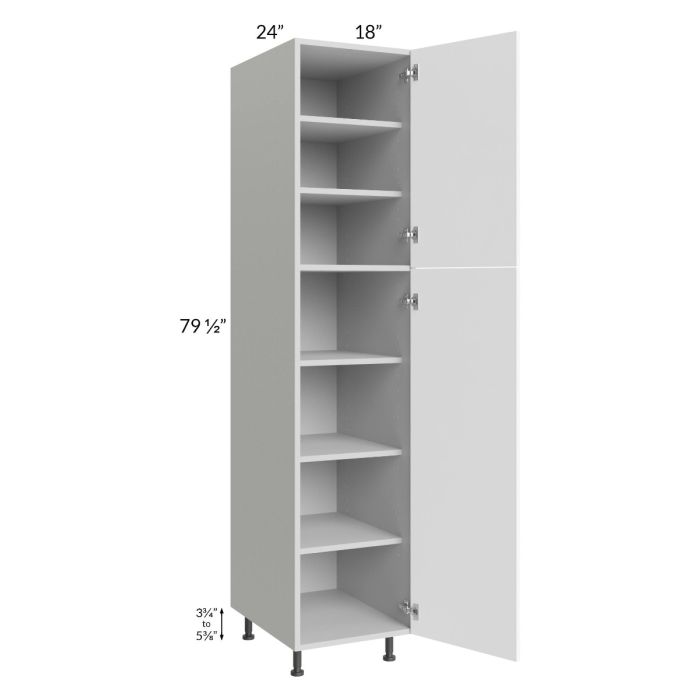 Milan White Matte 18x24x84 Pantry Cabinet (24" depth)
