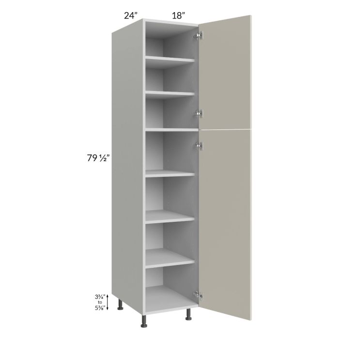 Milan Beige Matte 18x24x84 Pantry Cabinet (24" depth)